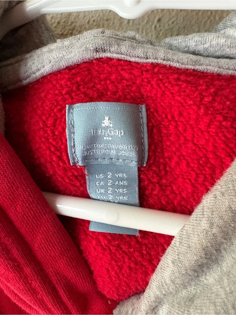 GAP Bright Red Kids Hoodie with Contrasting Logo